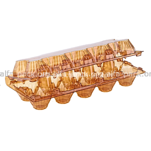 Упаковка для 10 шт яиц (коричневая) ПЕТ (артикул: 010700029) купить в разделе «Пластиковая пищевая одноразовая упаковка».